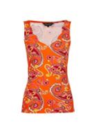 Dorothy Perkins Orange Paisley Print Scallop Neck Vest