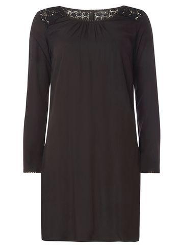 Dorothy Perkins *vila Black Crochet Back Dress