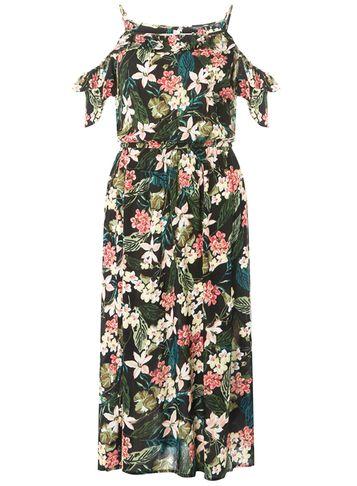 Dorothy Perkins *tall Black Strap Frill Dress