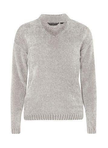 Dorothy Perkins Silver Choker Neck Chenille Jumper