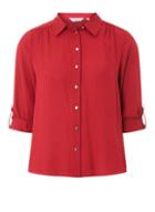 Dorothy Perkins Petite Cranberry Roll Sleeve Shirt