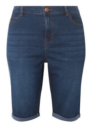 Dorothy Perkins Dp Curve Blue Midwash Knee Shorts
