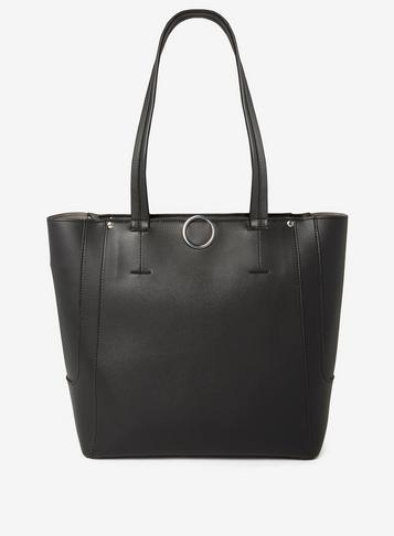 Dorothy Perkins Black Ring Hardware Shopper Bag