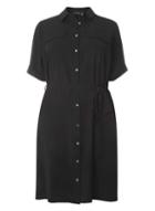 Dorothy Perkins Dp Curve Black Button Shirt Dress