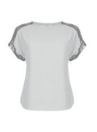 Dorothy Perkins Petite Grey Sequin Trim T-shirt