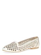 Dorothy Perkins White Leather Weave Loafers