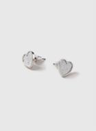 Dorothy Perkins Silver Glitter Heart Stud Earrings