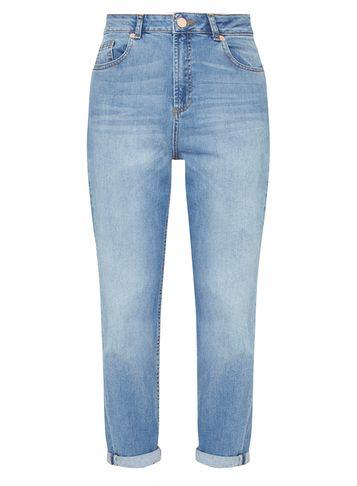 Dorothy Perkins Petite Mid Wash Mom Jeans