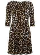 Dorothy Perkins Petite Multi Colour Leopard Print Fit And Flare Dress