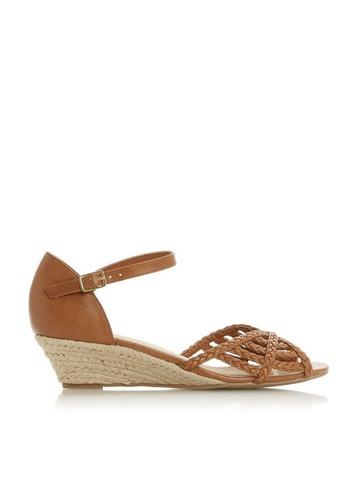 *head Over Heels By Dune Tan Kealan Mid Heel Sandals