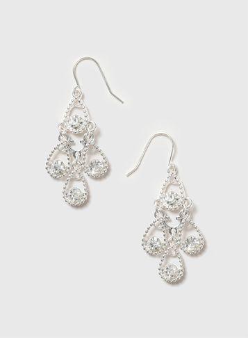 Dorothy Perkins Silver Crystal Earrings