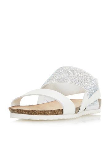 Dorothy Perkins *head Over Heels By Dune White Laurella Flat Sandals