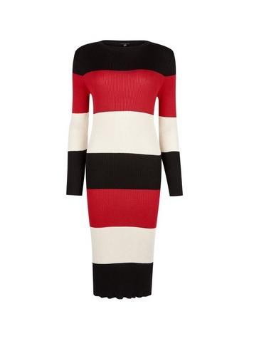 Dorothy Perkins Multicolour Block Stripe Ribbed Knitted Dress