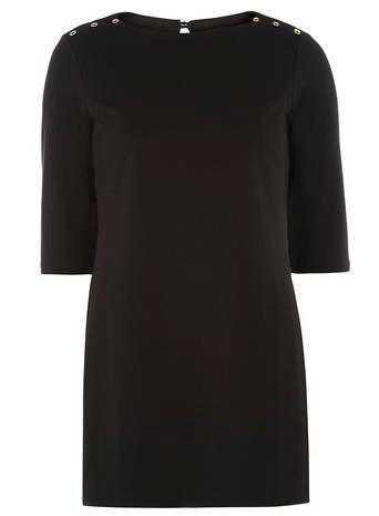 Dorothy Perkins Black Button Detail Tunic