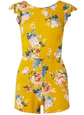 Dorothy Perkins Ochre Floral Print Playsuit