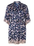 Dorothy Perkins Navy Floral Print Satin Night Dressing Gown