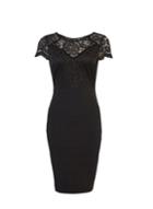 Dorothy Perkins *black Lace Mix Bandage Bodycon Dress