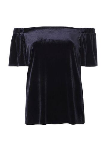 Dorothy Perkins Navy Velvet Bardot Top