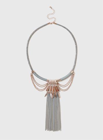 Dorothy Perkins Fabric Wrap Tassel Necklace