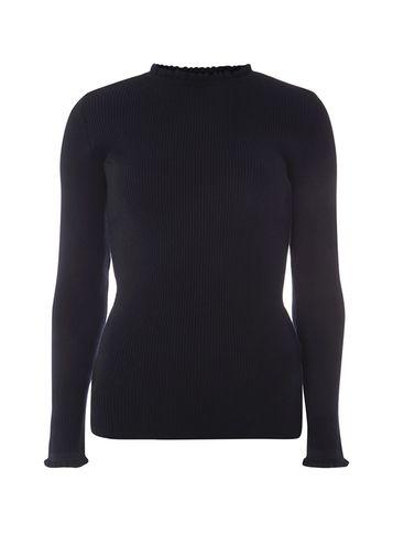 Dorothy Perkins Navy Frill Neck Jumper