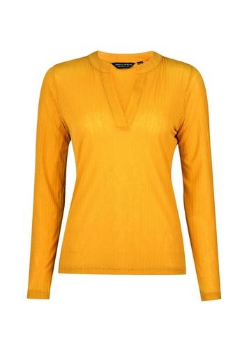 Dorothy Perkins Yellow Nehru Collar Top