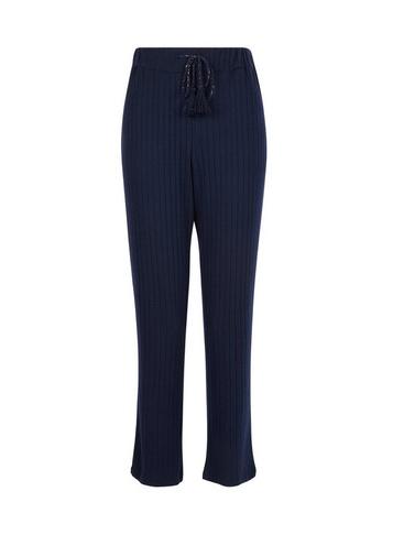 Dorothy Perkins Navy Ribbed Wide Leg Joggers
