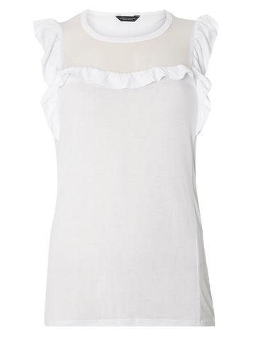 Dorothy Perkins Ivory Ruffle Chiffon Top
