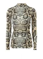 Dorothy Perkins Neutral Snake Print High Neck Top