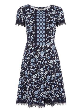 Dorothy Perkins *tall Floral Lace Trim Dress