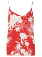 Dorothy Perkins *vila Red And White Floral Print Camisole Top