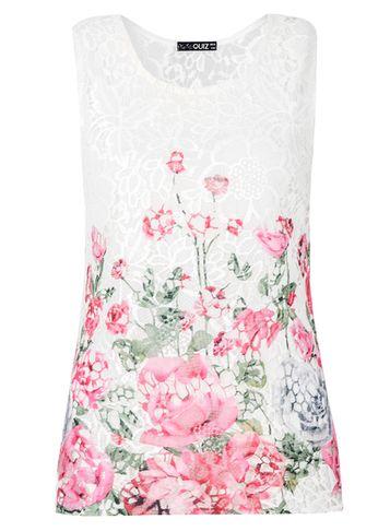 Dorothy Perkins *quiz White Crochet Floral Top
