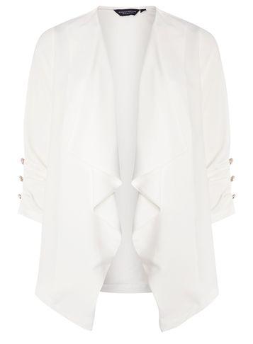 Dorothy Perkins Ivory Waterfall Trim Jacket