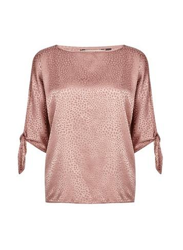 *billie & Blossom Petite Nude Jacquard Tie Sleeve Blouse