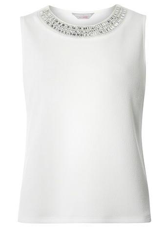 Dorothy Perkins Petite Ivory Embellished Top