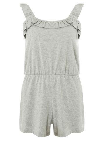 Dorothy Perkins Grey Marl Ruffle Playsuit