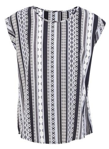 *izabel London Multi Coloured Aztec Striped Shell Top