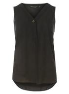 Dorothy Perkins Black Buttoned Sleeveless Top
