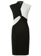 Dorothy Perkins Black And White Colourblock Twist Pencil Dress