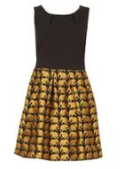 Dorothy Perkins *tenki Black Two Tone Skater Dress