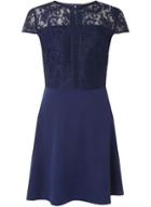 Dorothy Perkins Navy Lace Top Skater Dress