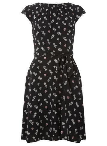 Dorothy Perkins *billie & Blossom Black Balloon Print Skater Dress