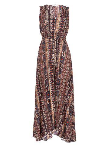 Dorothy Perkins *voulez Vous Brown Printed Maxi Dress