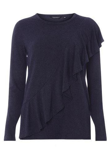 Dorothy Perkins Denim Marl Frill Front Top