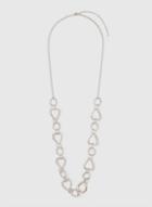 Dorothy Perkins Silver Look Hammered Heart Long Necklace