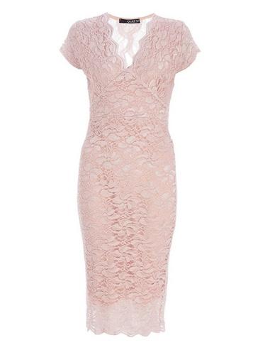 *quiz Nude Glitter Lace Midi Bodycon Dress