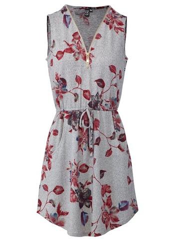 *izabel London Grey Zip Front Shift Dress