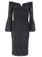 Dorothy Perkins *quiz Grey Glitter Lace Bardot Bodycon Dress