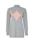 Dorothy Perkins Grey Argyle Longline Jumper