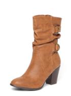 Dorothy Perkins Tan Wide Fit 'katherine' Calf Boots