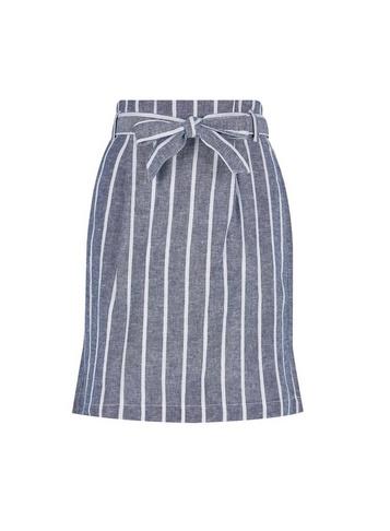 Dorothy Perkins Blue Stripe Print Linen Skirt